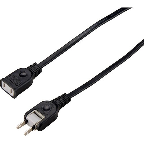 YAZAWA 耐トラ付延長コード1個口0.5mブラ