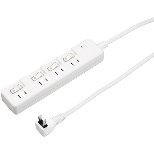 YAZAWA 雷ガード付4個口節電タップ2mホワイ