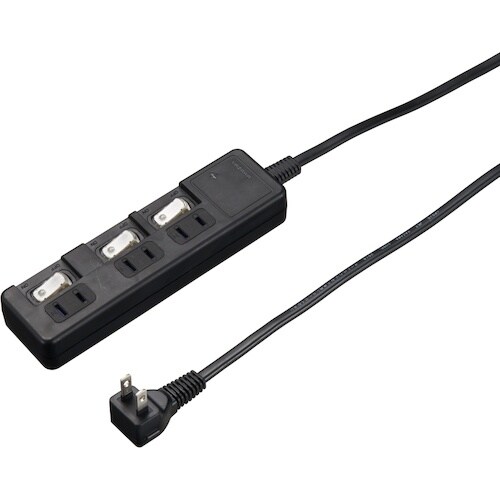 YAZAWA 雷ガード付3個口節電タップ1mブラッ