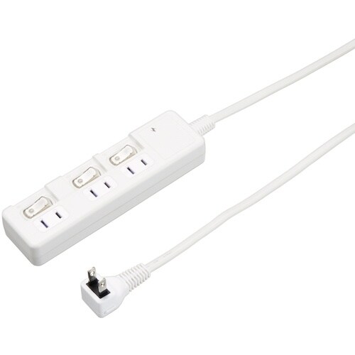 YAZAWA 雷ガード付3個口節電タップ3mホワイ