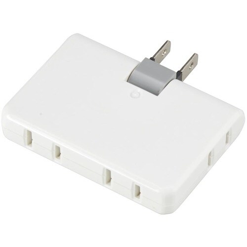 YAZAWA 4個口コーナータップホワイト