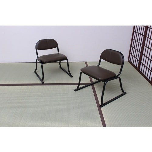 TASSCOM 背付き和座敷チェア 4脚組 ブラウ