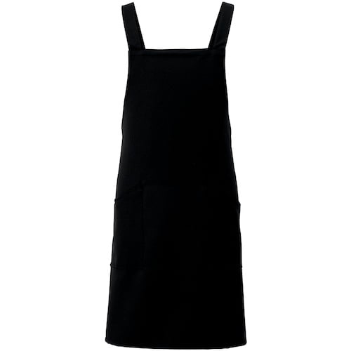 アイトス 胸当てエプロン ブラック