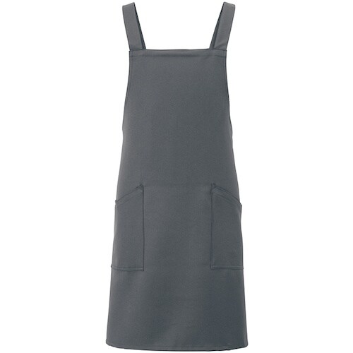 アイトス 胸当てエプロン ダークグレー