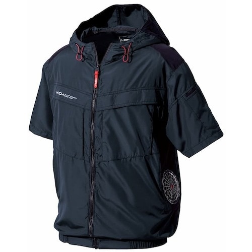 快適ウェア サイドファン半袖フードジャケット LL