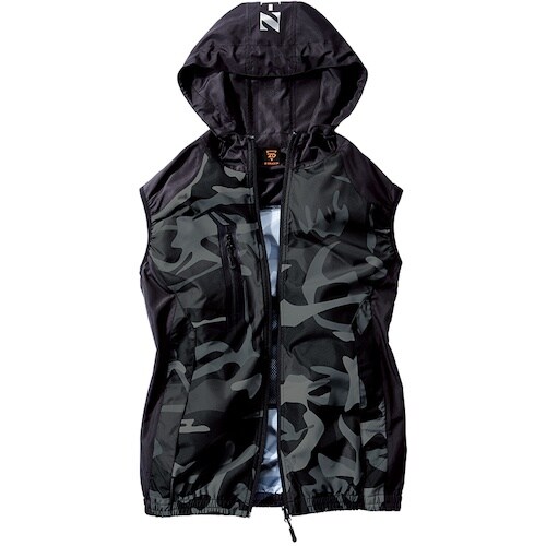 自重堂 空調服ベスト ブラツクカモフラ L