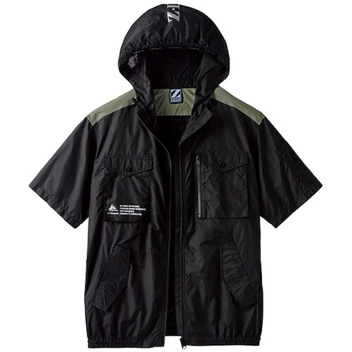 自重堂 空調服半袖ブルゾン ブラツク LL