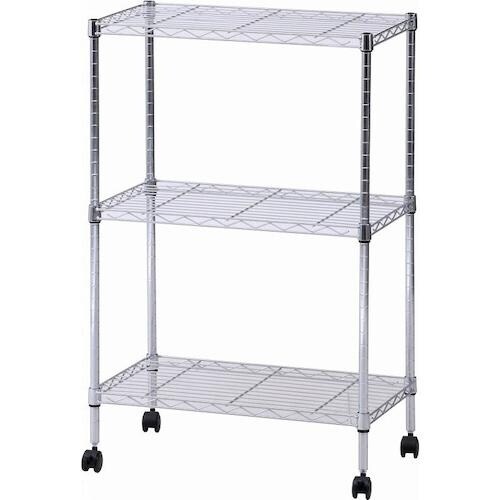 不二貿易 メタルマルチシェルフ3段60 クロム M