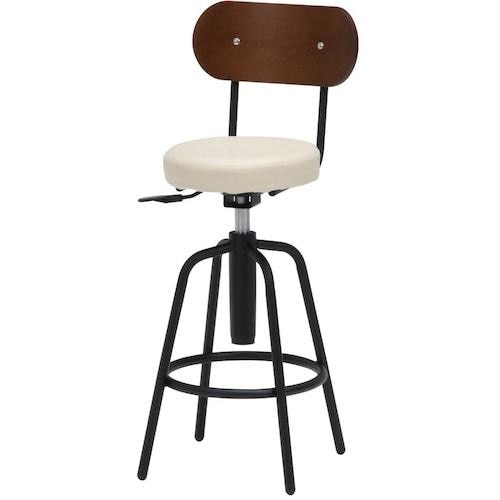 不二貿易 バースツール背付 HK−61201IV