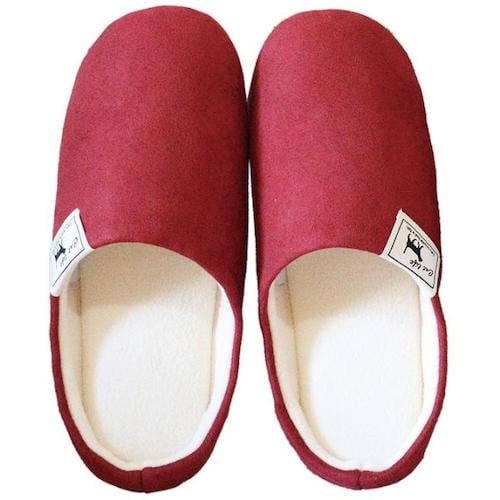 アイメディア 洗えるスエード調ルームスリッパ レッ