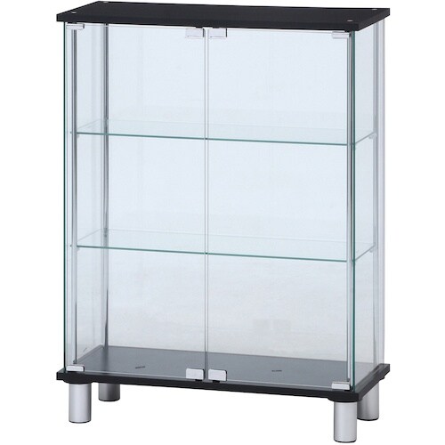 不二貿易 ガラスディスプレイケース3段 ワイド B