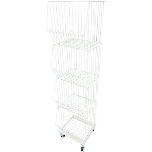 DAIDOHANT 4段スタックカゴ白 W360