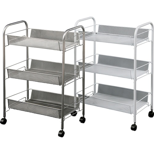 不二貿易 メッシュ トローリー3段WH