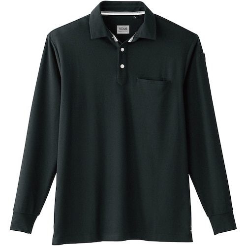 桑和 50720 長袖ポロシャツ(胸ポケット付き)