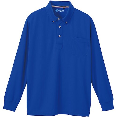 桑和 50394 長袖ボタンダウンポロシャツ(胸ポ