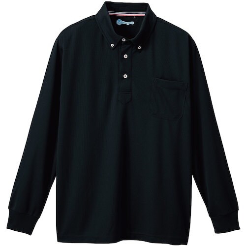 桑和 50394 長袖ボタンダウンポロシャツ(胸ポ