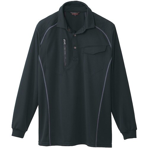 桑和 50580 長袖ポロシャツ(胸ポケット付き)