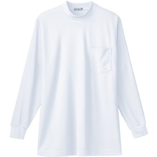 桑和 50128 長袖ローネックTシャツ(胸ポケッ