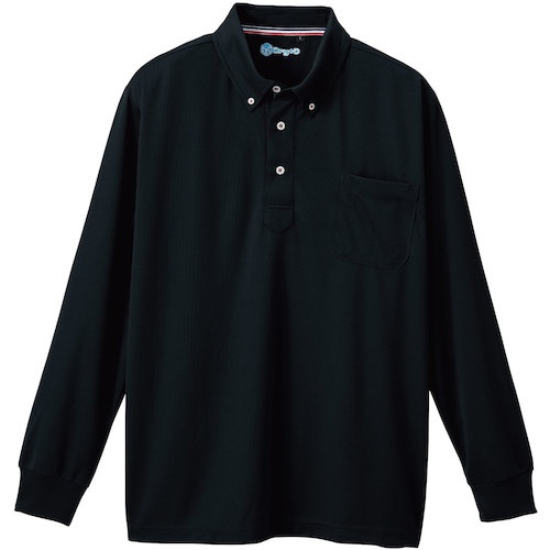 桑和 50394 長袖ボタンダウンポロシャツ(胸ポ