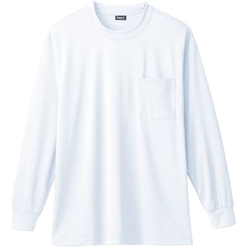 桑和 50384 長袖Tシャツ(胸ポケット付き)