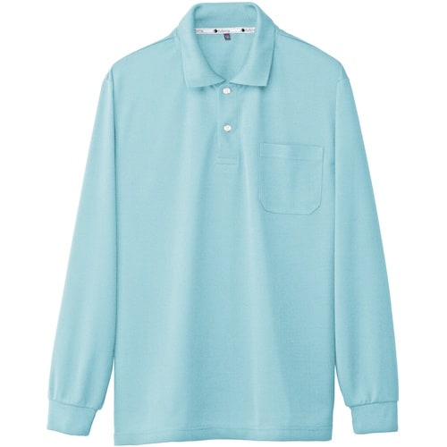 桑和 50540 長袖ポロシャツ(胸ポケット付き)