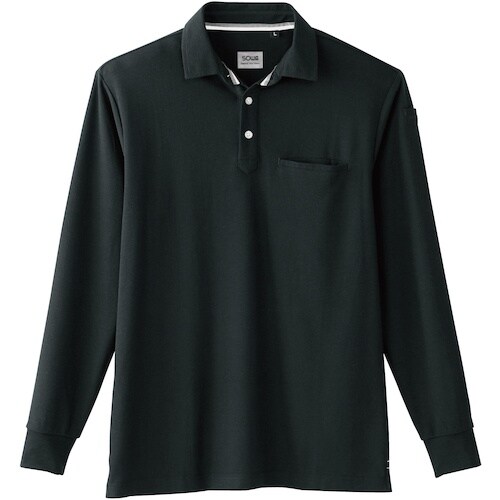 桑和 50720 長袖ポロシャツ(胸ポケット付き)