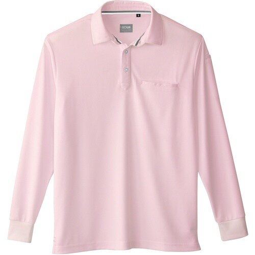 桑和 50720 長袖ポロシャツ(胸ポケット付き)