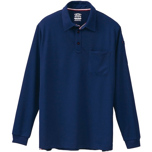 桑和 50130 長袖ポロシャツ(胸ポケット付き)