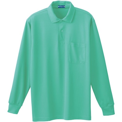 桑和 50120 長袖ポロシャツ(胸ポケット付き)