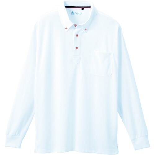 桑和 50394 長袖ボタンダウンポロシャツ(胸ポ