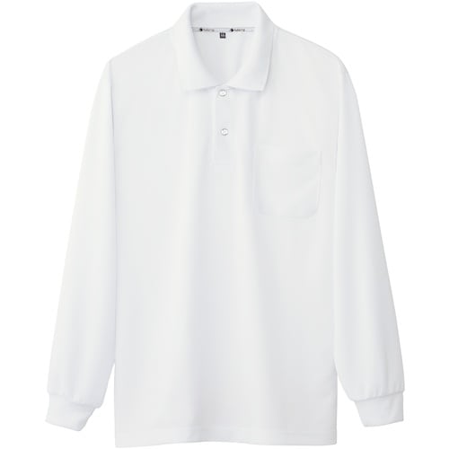 桑和 50540 長袖ポロシャツ(胸ポケット付き)