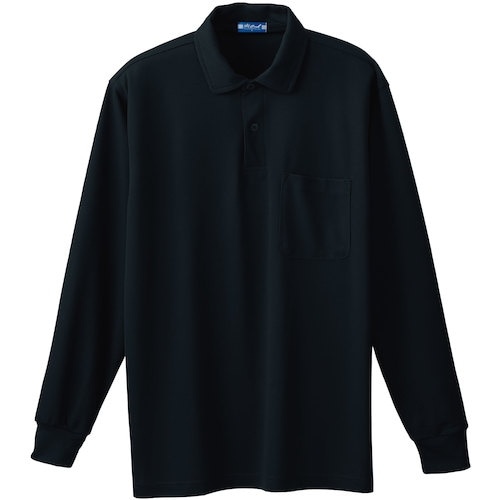 桑和 50120 長袖ポロシャツ(胸ポケット付き)