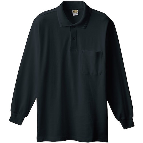 桑和 0090 長袖ポロシャツ(胸ポケット付き)