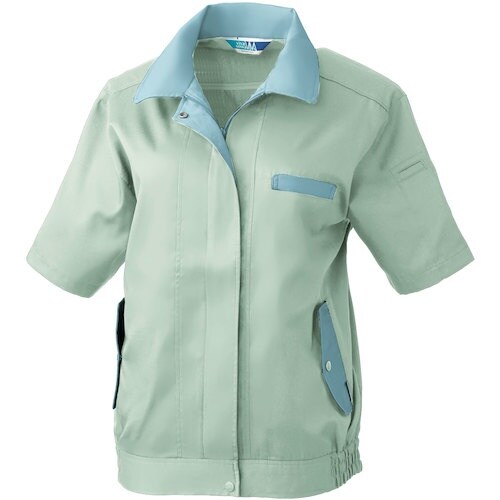 桑和 VA412 レディース半袖ブルゾン モスグリ