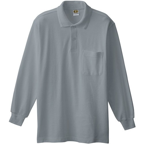 桑和 0090 長袖ポロシャツ(胸ポケット付き)