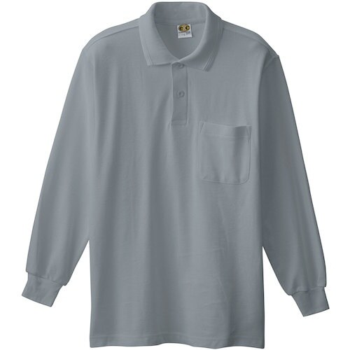 桑和 0090 長袖ポロシャツ(胸ポケット付き)