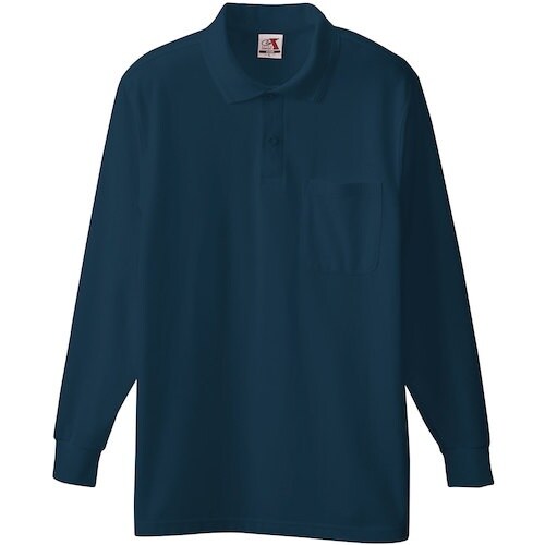 桑和 0020 長袖ポロシャツ(胸ポケット付き)