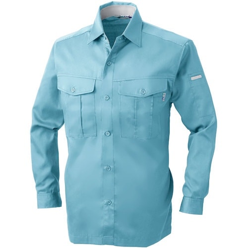 桑和 VA415 長袖シャツ パウダーブルー 6L