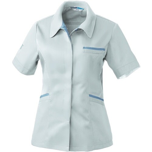 桑和 422 レディース半袖スモック シルバーグレ