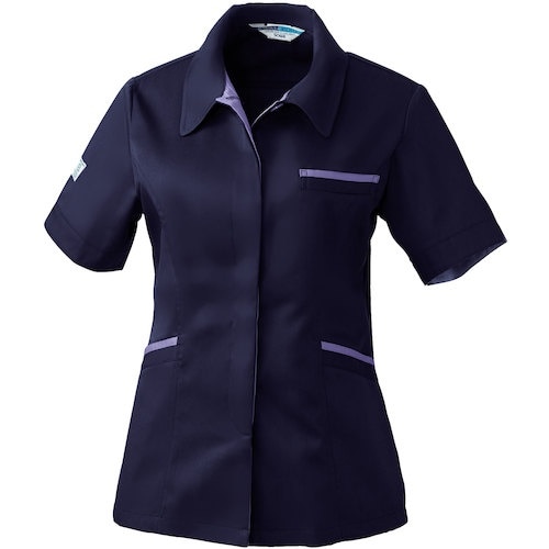 桑和 422 レディース半袖スモック ネイビー S