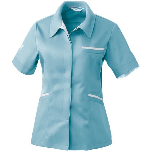 桑和 422 レディース半袖スモック パウダーブル