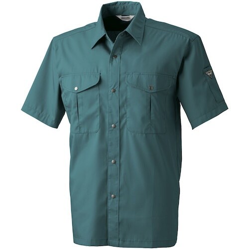 桑和 VA457 半袖シャツ ダークグリーン 6L