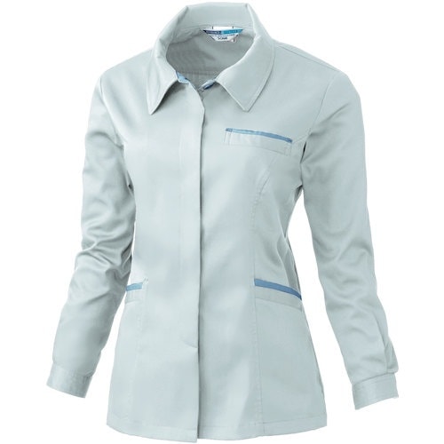 桑和 424 レディース長袖スモック シルバーグレ