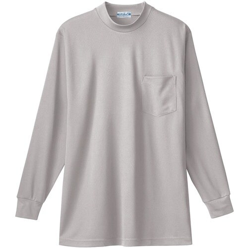 桑和 50128 長袖ローネックTシャツ(胸ポケッ