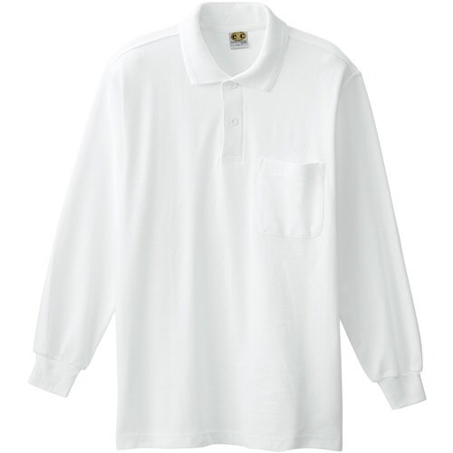 桑和 0090 長袖ポロシャツ(胸ポケット付き)