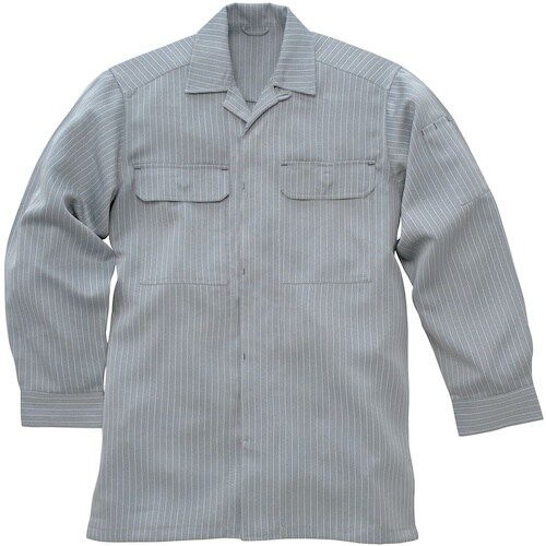 桑和 64015 長袖シャツ シルバーグレー L