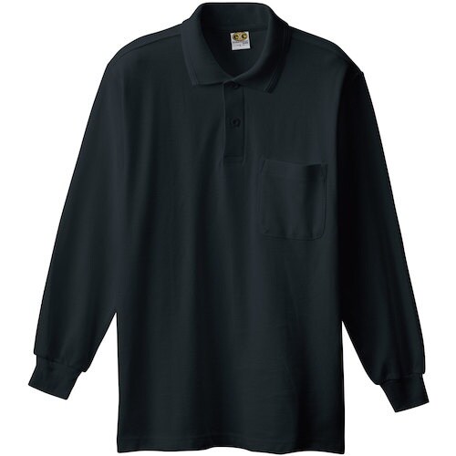 桑和 0090 長袖ポロシャツ(胸ポケット付き)