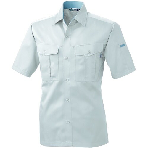 桑和 VA417 半袖シャツ シルバーグレー LL