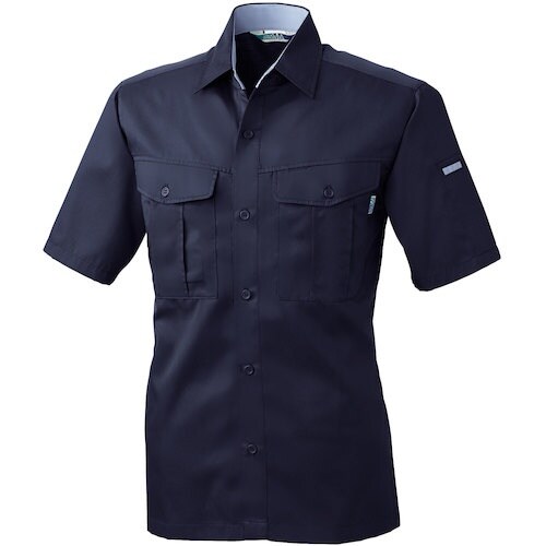 桑和 VA417 半袖シャツ ネイビー LL