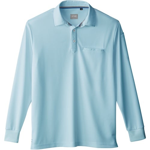 桑和 50720 長袖ポロシャツ(胸ポケット付き)